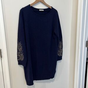 WoolOvers Lambswool Tunic Studded Jeweled Size L